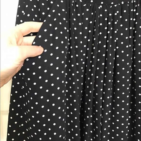 CeCe by Cynthia Steffe Polka Dot Midi Skirt Sz 12 Black & White - Picture 2 of 11
